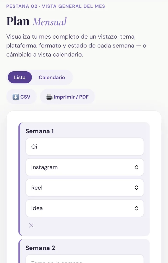 Plan Mensual de Chispa Creativa™